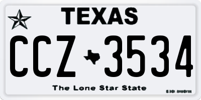 TX license plate CCZ3534