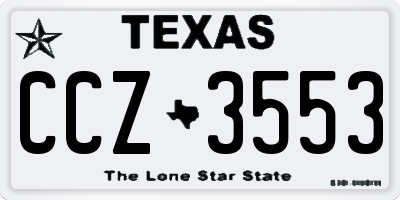 TX license plate CCZ3553
