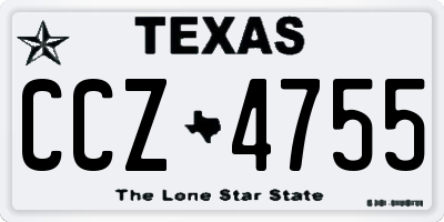 TX license plate CCZ4755