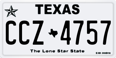 TX license plate CCZ4757
