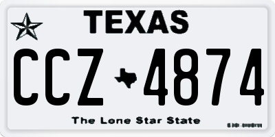 TX license plate CCZ4874
