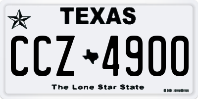 TX license plate CCZ4900