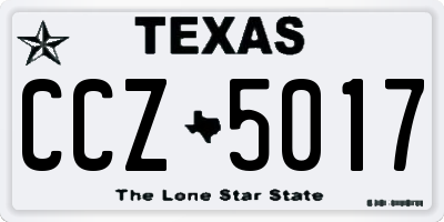 TX license plate CCZ5017