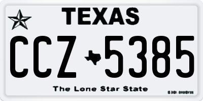 TX license plate CCZ5385
