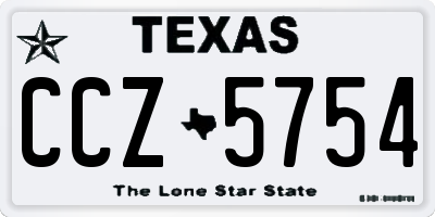TX license plate CCZ5754