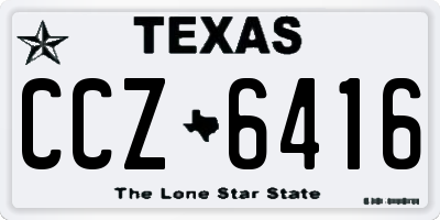 TX license plate CCZ6416