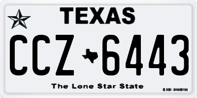 TX license plate CCZ6443