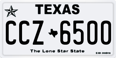 TX license plate CCZ6500