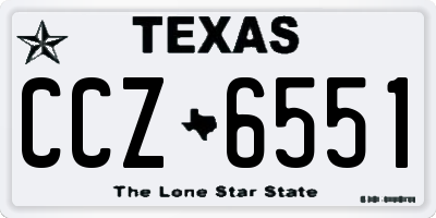 TX license plate CCZ6551