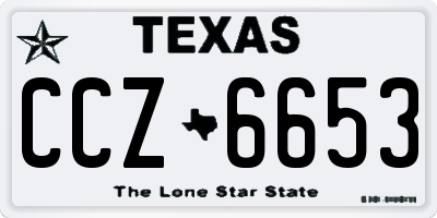 TX license plate CCZ6653
