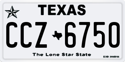 TX license plate CCZ6750