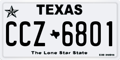 TX license plate CCZ6801