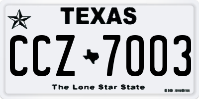 TX license plate CCZ7003