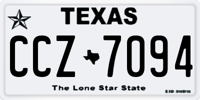 TX license plate CCZ7094