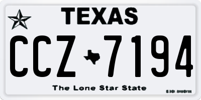 TX license plate CCZ7194