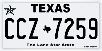 TX license plate CCZ7259