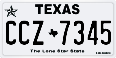 TX license plate CCZ7345