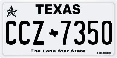 TX license plate CCZ7350
