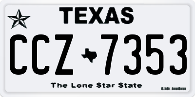 TX license plate CCZ7353