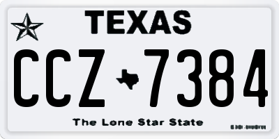 TX license plate CCZ7384