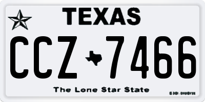 TX license plate CCZ7466