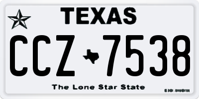 TX license plate CCZ7538