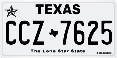 TX license plate CCZ7625