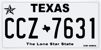 TX license plate CCZ7631