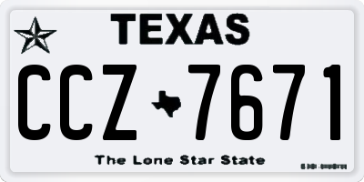 TX license plate CCZ7671
