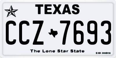 TX license plate CCZ7693
