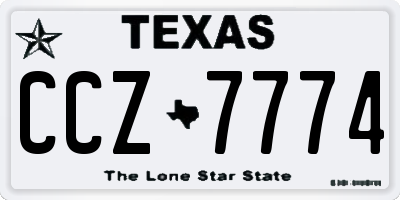 TX license plate CCZ7774