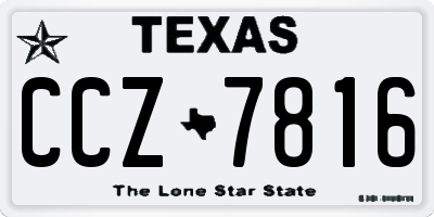TX license plate CCZ7816