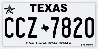 TX license plate CCZ7820