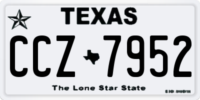 TX license plate CCZ7952