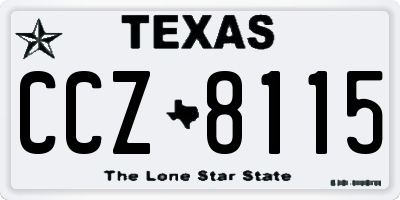 TX license plate CCZ8115