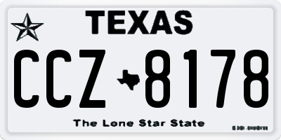 TX license plate CCZ8178