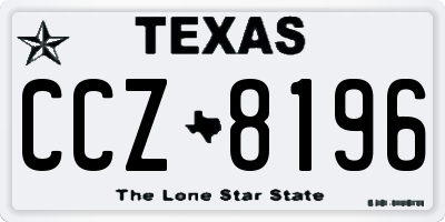 TX license plate CCZ8196