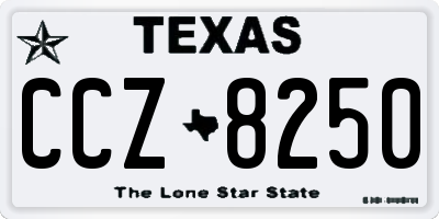 TX license plate CCZ8250