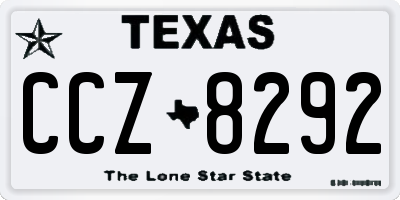 TX license plate CCZ8292