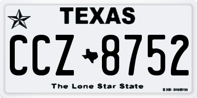 TX license plate CCZ8752