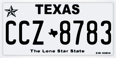 TX license plate CCZ8783