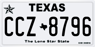 TX license plate CCZ8796