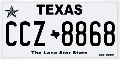 TX license plate CCZ8868