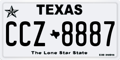 TX license plate CCZ8887