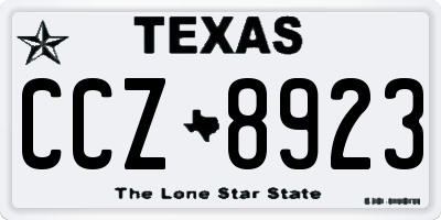 TX license plate CCZ8923