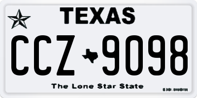 TX license plate CCZ9098
