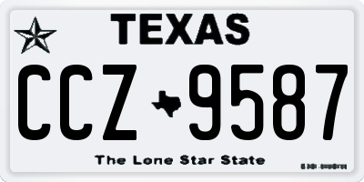 TX license plate CCZ9587