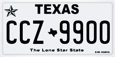 TX license plate CCZ9900