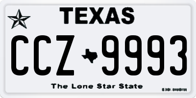 TX license plate CCZ9993