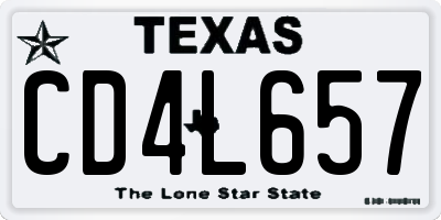 TX license plate CD4L657